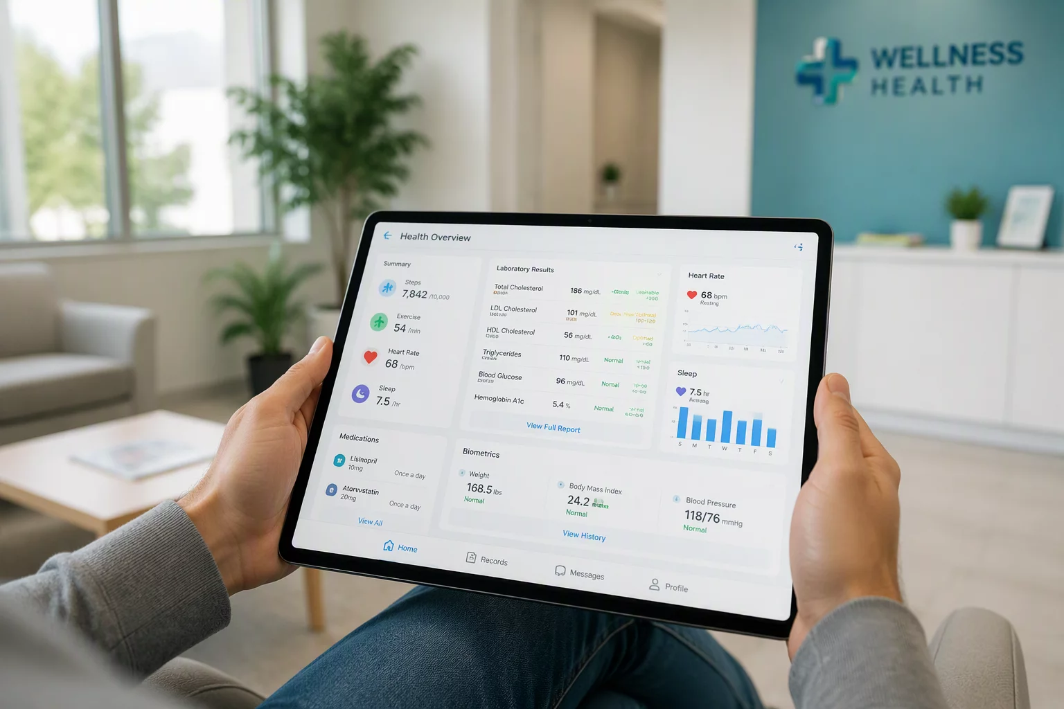Digital health portal and medical results display